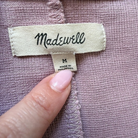Madewell Faux Wrap Dress Mauve Pink Short Sleeve Size M Spring Summer - Picture 7 of 10